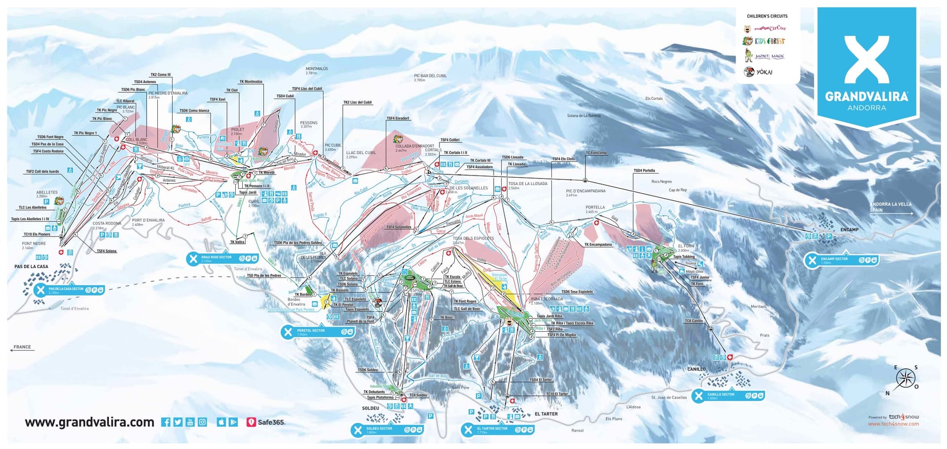Soldeu ski map