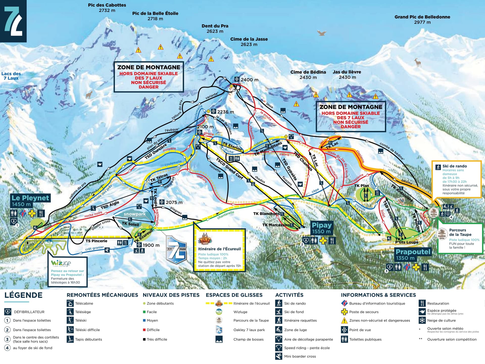 Les 7 Laux ski map